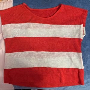 Red and White Striped Tee